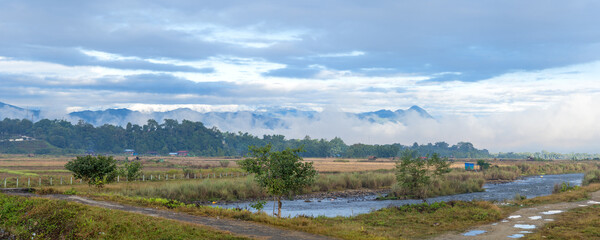 Misty River Morning in Putao, Myanmar