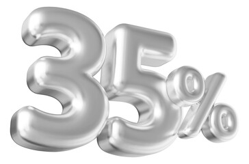 35 percentage off sale discount number white 3d render