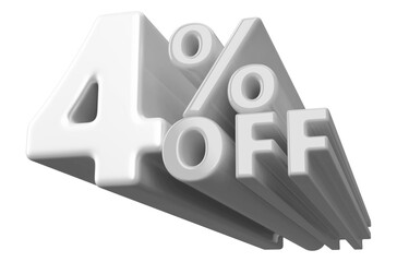 40 percentage off sale discount number white 3d render