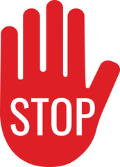 stop hand sign vector