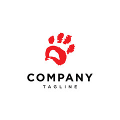 Grunge Paw Logo icon vector template.eps