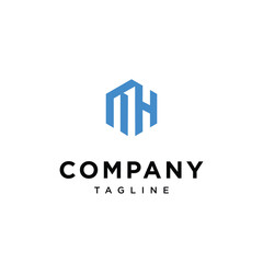 
Letter M H Hexagonal logo icon vector template.eps