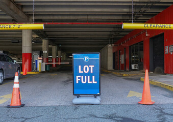 close up on message board showing parking lot full © nd700