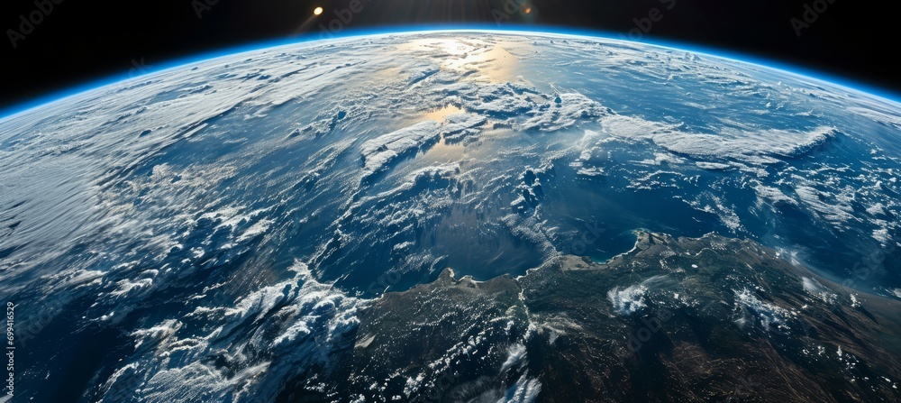 Wall mural planet earth outer space. generative ai technology.