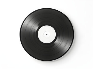 black vinyl record isolated on white background.