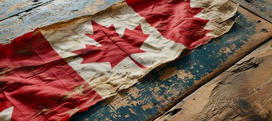 Old Canada flag. Country independence day concept. Generative AI technology.	

