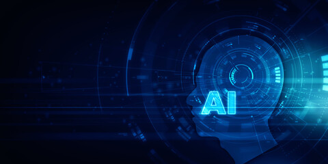 2d illustration Artificial Intelligence (AI) concept
