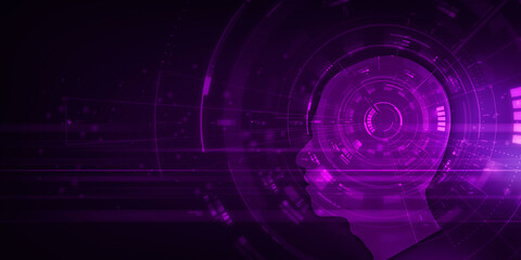 2d illustration digital Artificial mind concept