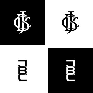 jbc lettering initial monogram logo design set