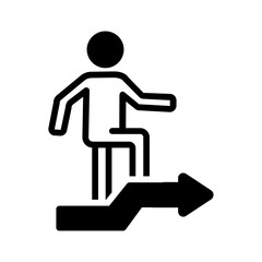 Solid black icon for Step by step