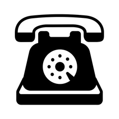 Solid black icon for Telephone