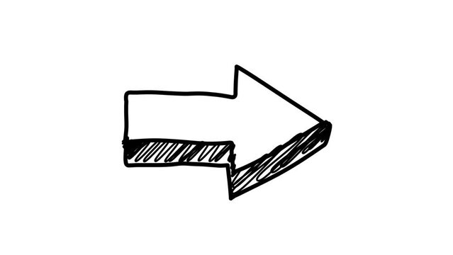 Animation of a scribble style Back To School Icon with a direction icon to the right