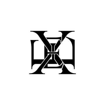 xee lettering initial monogram logo design