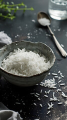 Fototapeta na wymiar rice in a ceramic bowl