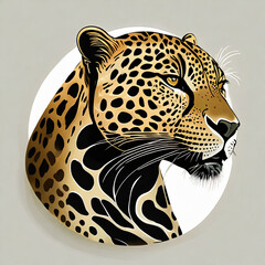 leopard logo black simple flat icon on white background