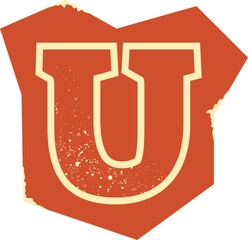Magazine Cutout Capital Letter U © Monsters Visual