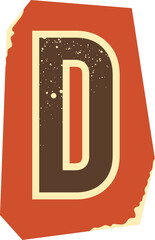 Cutout Capital Letter D Retro © Monsters Visual