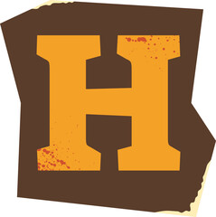 Cutout Capital Letter H Retro © Monsters Visual