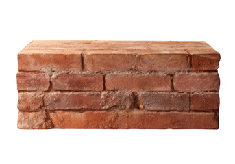 Brown brick wall isolated on transparent background