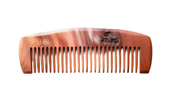 Nourish Your Hair with the Gentle Care of a Natural Wooden Hair Comb on White or PNG Transparent Background