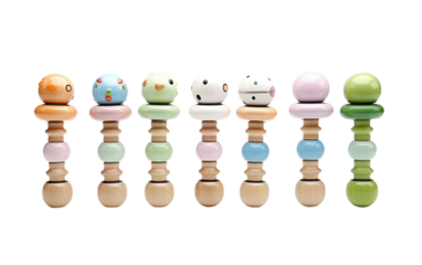 Spark Joy and Delight with a Playful Baby Rattle Collection in Motion on White or PNG Transparent Background