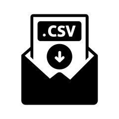 Solid black icon for Csv file