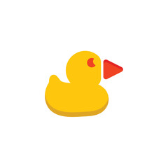 play duck button logo design vector.