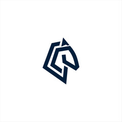 Creative Minimal line art logo of Horse, Abstract Horse logo