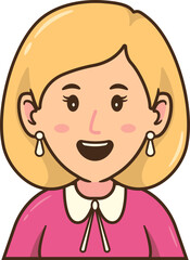 Female Business Avatar, Woman with Blond Hair Smiling