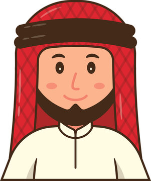 Male Business Avatar, Bearded Man with Turban Smiling