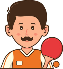 Paddlers or Ping Pong Player Sports Avatar Character