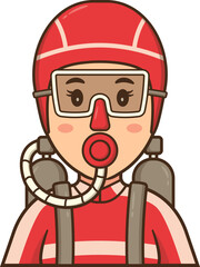 Diver Player Sports Avatar Character