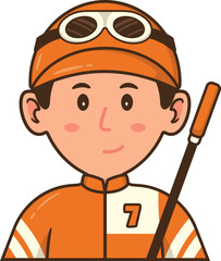 Jockey Player Sports Avatar Character