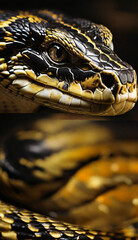 Fototapeta premium golden snake on black background