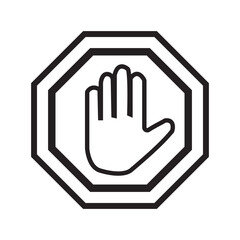 Stop icon vector illustration. stop road sign. hand stop sign and symbol
