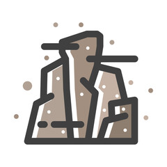 Mountain Rock Icon Vector