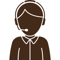 Customer Services Glyph Icon, Digital Marketing Assistant