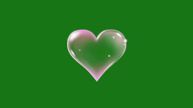 The love animation looks beautiful, with a green screen background, suitable for advertising, templates, editing, content, video, romance, cinematics, films, etc.