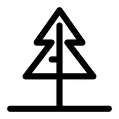 Pine tree icon in outline. Simple nature vector illustration — pixel-perfect icon.