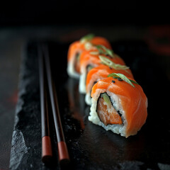 sushi with salmon
