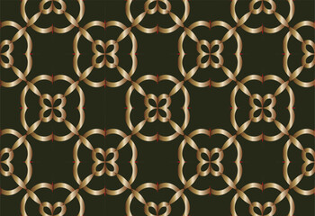 Abstract classic golden pattern. Seamless pattern with symmetric geometric ornament. For your design, Wallpaper, presentation, banner, page cover. Illustration made with texture.