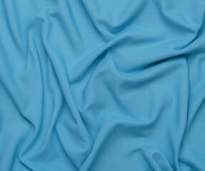 Obraz premium Texture of blue fabric top view. Pink pile fabric with pleats