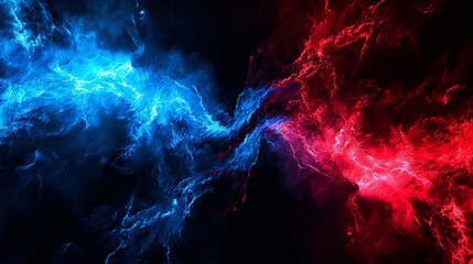 Abstract Different shades of fire in the night - Blue and Red waves of flames on Black background




