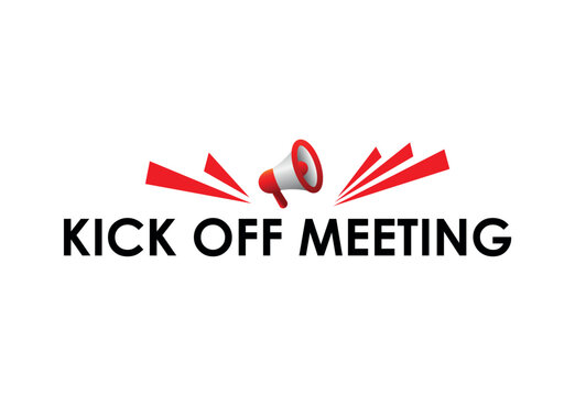 kick off sign on white background	