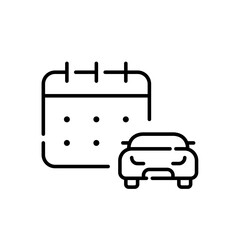 Car booking form. Car and calendar. Pixel perfect icon