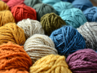 Close up texture of Wool yarn balls, background