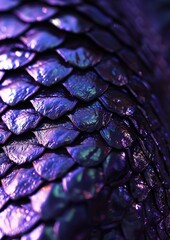 Texture of dark evil dragon or mermaid scales close up, shiny purple black metallic gorgeous...
