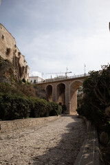 Aqueduct in old town in Polignano a Mare city