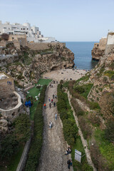 Polignano a Mare seashore in spring time with less people 