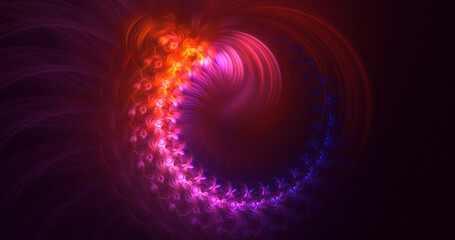 3D manual rendering abstract colorful fractal light background